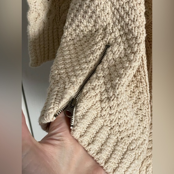 LL Bean Signature XL Cotton Fisherman Cable Knit Tunic Sweater Beige NWT - Picture 5 of 14